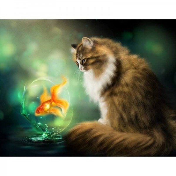 Kat met goudvis