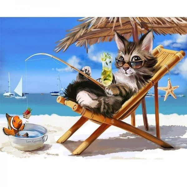 Kitten op het strand