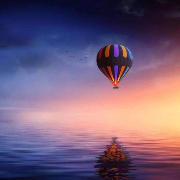 Zonsondergang met luchtballon
