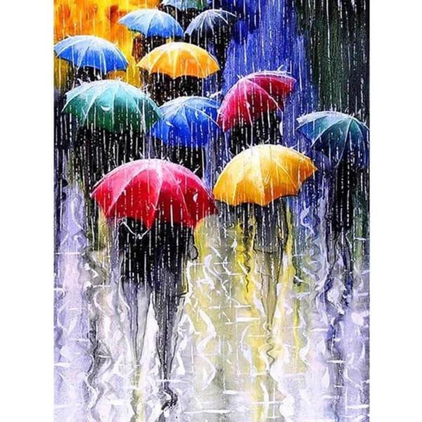 Paraplu's in de regen