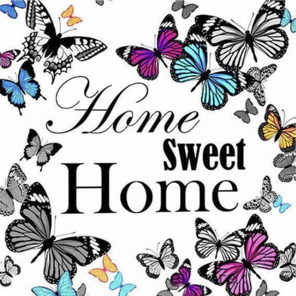 Home sweet home met vlinders