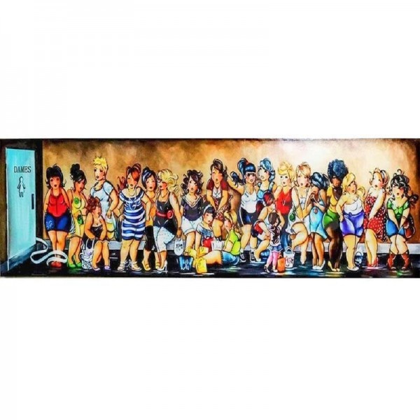 Mollige dames | Rij van de WC 40x120cm
