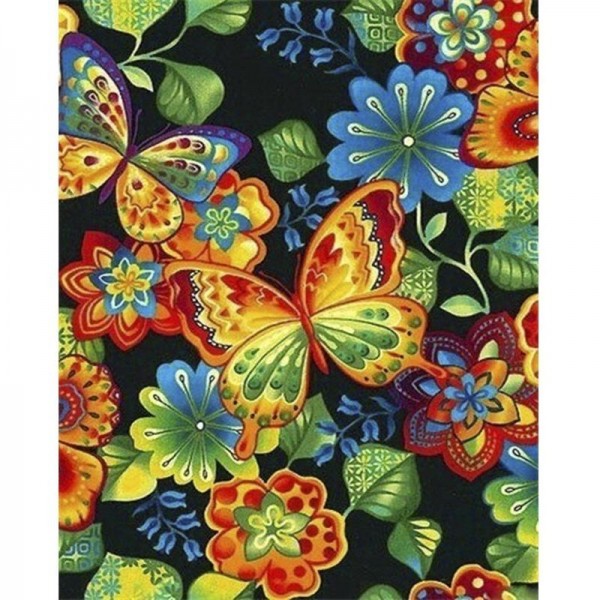 Vlinders tussen bloemen