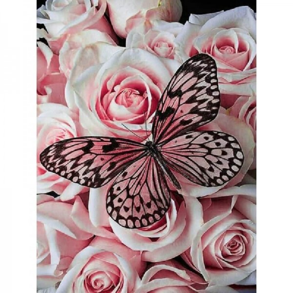 Vlinder met rozen