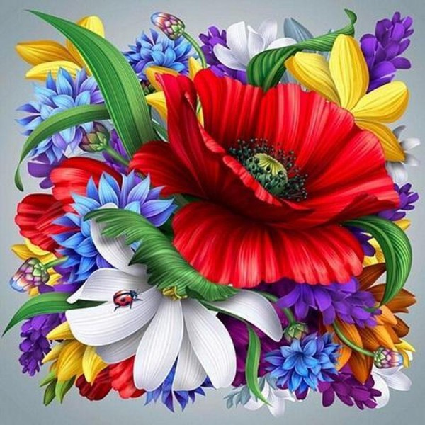 Diverse kleurrijke bloemen