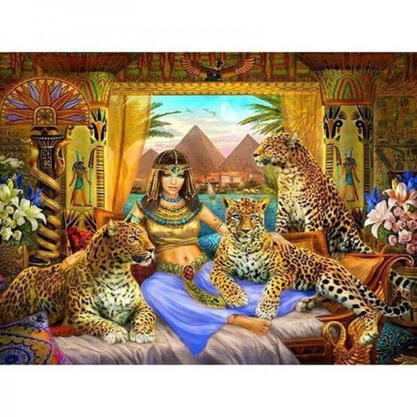 Cleopatra met luipaarden